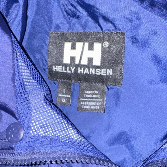 Helly Hansen Men's L Navy Blue Hooded Raincoat/windbreaker Helly Tech packable - Picture 3 of 15